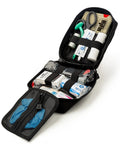 Beefed-Up Premium IFAK Trauma Kit MOLLE Pouch With CAT Tourniquet HyFin Chest Seal Israeli Bandage Black open with contents visible