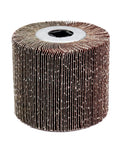 Two Pack Aluminum Oxide Flap Sanding Wheel Drum Burnishing Brush Kit For Metal And Wood, 4.5 Inch Diameter And 4 Inch Width