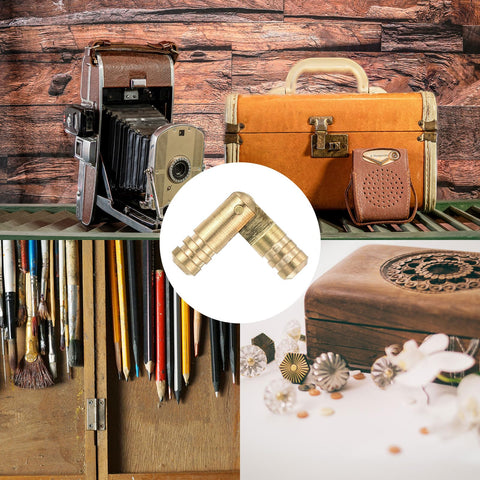 Invisible Brass Barrel Hinges For DIY Keepsake Boxes And Cabinets displayed with various artistic items