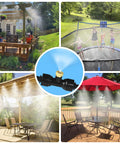 Outdoor Patio Misting System Kit For Cooling, 75 Feet With 28 Brass Nozzles And Three Quarter Inch Adapter in garden use