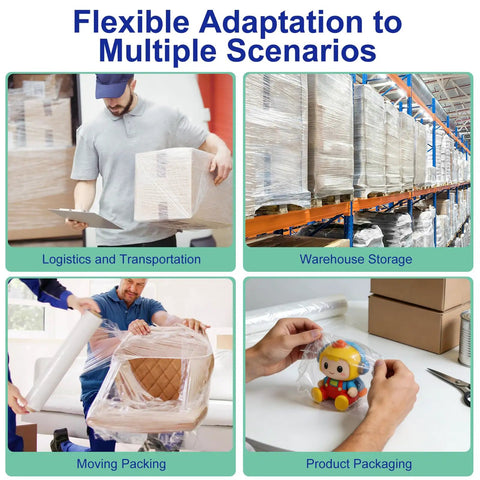 Heavy Duty Stretch Film Roll 15 Inch Wide 196.8 Feet Long 60 Gauge Plastic Wrap For Pallet Wrapping Furniture Moving And Protection 300 Percent Max Stretch Clear See Through Wrap in various use scenarios