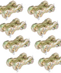 8 Pack 3/8 Inch Double Clevis Links Galvanized G70 Grade Alloy Steel connectors designed for heavy duty hoisting and secure tie downs.