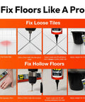 Extra Strength Floor And Tile Adhesive For Loose Or Hollow Tiles And Squeaky Wood Floors, All In One Repair Solution steps image