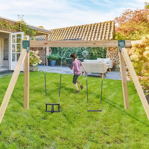 A Frame Middle Swing Set Bracket Kit For 4x4 Posts And 4x6 Beams Beefy Heavy Duty Carbon Steel With Mounting Hardware Durable DIY Swing Set Brackets For Backyard Play Green 2 Pack