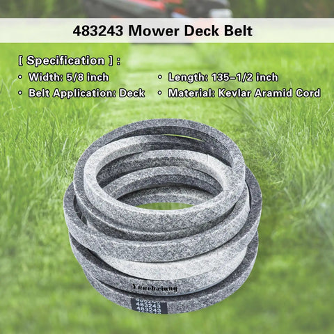 Kevlar Mower Deck Belt Replacement For SCAG Tiger Cat Tiger Cub And Wildcat With 61 Inch Deck Five Eighths Wide By One Hundred Thirty Five And A Half Inch Long Heavy Duty Durable Beefed Up Easy Install Lawn Gear