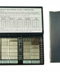 30 Piece Surface Roughness Comparator Set With Ra0.05-12.5um ISO2632 I-1975 Standard For Surface Roughness Testing Gauge Blocks For Quick QC Checks On Metals Plastics And Machined Parts, open case and blocks