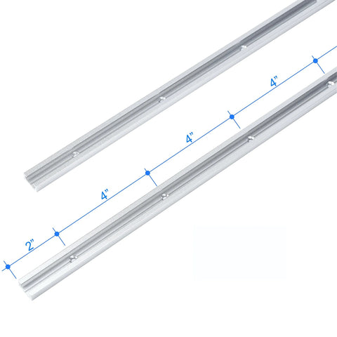 36-Inch Aluminum T Track With Wood Screws, Double-Cut Profile, Predrilled Mounting Holes, Fine Sandblast Anodized Silver Finish, 2-Pack