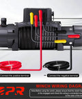 Beefed Up 13500 Lb Wireless Recovery Winch With 3/8 Inch 85 Ft Synthetic Rope For Jeep SUV Truck And Trailer IP68 Waterproof 12V Electric Winch Panther Series 3S With Two Remotes wiring diagram with positive and negative terminals