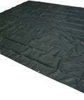 Waterproof Multipurpose Camping Tarp with Tear-Resistant Build and Reinforced Edges in dark green, shown flat.