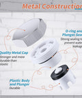 Infographic showing parts of Heavy Duty Metal Vacuum Breaker Repair Kit for Traditional Anti Siphon Frost Free Sillcock Valves Universal Fit