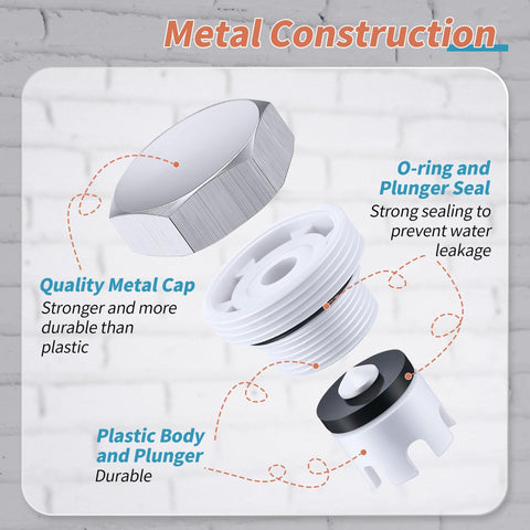 Infographic showing parts of Heavy Duty Metal Vacuum Breaker Repair Kit for Traditional Anti Siphon Frost Free Sillcock Valves Universal Fit