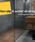 Interlocking 12 By 12 Inch Balcony Patio Deck Tiles 12 Pack Waterproof Weatherproof Floor Tiles in a bathroom setting