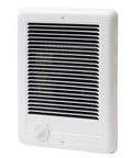 Compact Electric Wall Heater With Thermostat Delivers Quick Heat Discreet Recess Or Ceiling Mount White Finish Front View