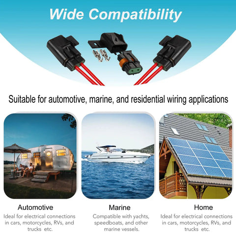 Ato Atc Inline Fuse Holder Kit With IP67 Waterproof Sealed Fuse Block And Badass Heavy Duty 12 10 Awg Crimp Terminals For Car Audio Off Road Truck Mods And Marine Boat Gear Pack Of Six, showcasing wide compatibility for automotive, marine, and home applications.