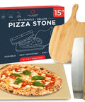 Game Changing Pizza Stone Set For Oven And Grill 15 By 12 Inches Three Piece Baking Stones For Bread And Pizzas With Porous Surface That Absorbs Moisture For Ultra Crisp Crusts