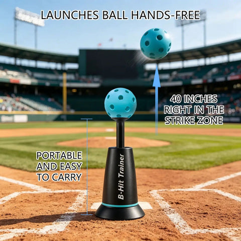 Baseball Batting Trainer Machine With Sturdy Metal Frame For All Skill Levels Adult Hitting Aid For Home Practice Interactive Drills Realistic Balls Pro Grade Durable Backyard Training Gear, portable 40-inch trainer with blue balls