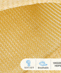 Close-up of HDPE fabric for Heavy Duty UV Protection Shade Sail 10x13 Feet Beach Canopy For Yard Deck Lawn Garden Breathable Wind Resistant.