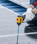 Person installing 10 Pcs Solar Panel Clamps For Unistrut System And Mounting Bracket Kit Beefy Adjustable Wide PV Mid Mount Clips Aluminum