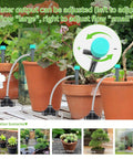 Automatic Watering System For Potted Plants With Programmable Timer And Dual Self Priming Pumps in use on terracotta pots