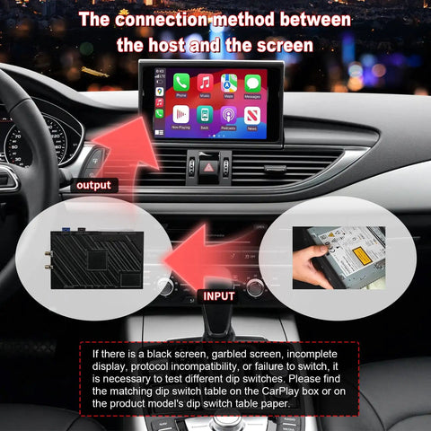 Wireless CarPlay Android Auto Retrofit Kit Decoder Box For Audi A6L 2016 2017 2018 And Audi A7 2018 interface installation