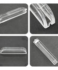 12 Pack Transparent Acrylic Drawer Pulls 2 Inch Mini Clear Glass Look Cabinet Handles showing different angles