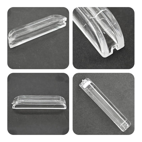 12 Pack Transparent Acrylic Drawer Pulls 2 Inch Mini Clear Glass Look Cabinet Handles showing different angles