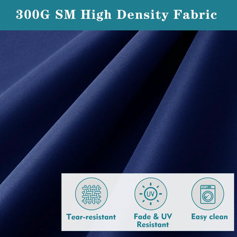 Close-up of navy fabric for Patio Must Have Chaise Lounge Cushion For Outdoor Furniture Weatherproof Waterproof Fade And Tear Resistant Deck Chair Cushions 72 Inch By 21 Inch By 3 Inch Navy For Poolside Patio Lawn Resort Hotels