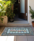 Rugged Heavy Duty Rectangle Entry Door Mat 24 X 36 Inches For High Traffic Front Porch, Non Slip Rubber Back, Low Profile Doormat