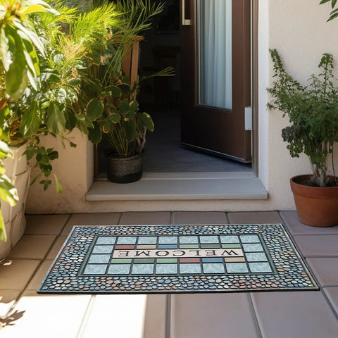 Rugged Heavy Duty Rectangle Entry Door Mat 24 X 36 Inches For High Traffic Front Porch, Non Slip Rubber Back, Low Profile Doormat