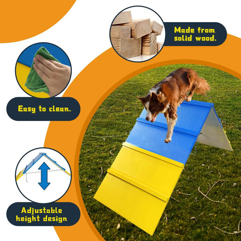 Dog using wooden Dog Agility A Frame Training Equipment for Backyard Park and Home Yard Practice Non Slip Durable Obstacle