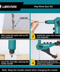 Heavy Duty Rivet Gun Kit With Ergonomic Grip And Safety Lock, Pro Grade Pop Rivet Tool For Quick Riveting in use steps