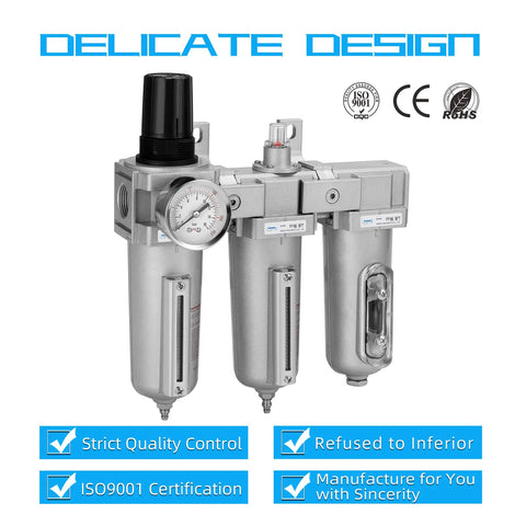 Three Quarter Inch NPT Industrial Pro Grade Three Stage Air Drying System With Particulate Filter Coalescing Filter Desiccant Dryer