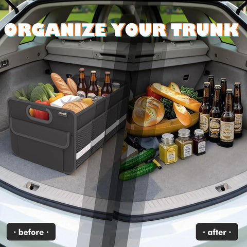 Trunk Organizer For Your Car Storage Foldable And Waterproof With Reinforced Handles Multi Compartment Design in SUV trunk