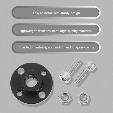 2 Pack T8 Lead Screw POM Nut For 3D Printers And Machine Tool Rails, Pro Grade POM Plastic Nut With Easy Install, Low Maintenance, Durable Smooth Travel For Stepper Motors And Linear Motion Systems. Black POM lead screw nut with screws and nuts