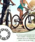 Bike Ball Bearings And Crank Bearing Retainer Set For Mountain And Road Bikes Stainless Steel Caged Wheel Bearings Three Sixteenths Inch Six Pack Silver Fit For MTB Crank Bottom Bracket Frame Repair next to cyclists on trail.