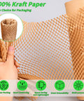 Eco Friendly Packing Paper Roll With Honeycomb Cushioning, 16 Inch By 400 Foot Bubble Safe Wrap in use for packing