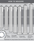 Diagram showing curtain lengths for 72 Inch Length Grey Curtains For Room Two Panels Grommet Window Treatments Double Sided Blackout Thermal Insulated Room Darkening Drapes For Bedroom Or Living Space That Keeps Light Out Like A Boss And Helps Save Energy With A Clean Modern Look.