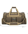 Heavy Duty Tactical Range Duffel With MOLLE Gear, Lockable Zippers, Water Resistant Polyester, 27 Inch, Khaki, US Flag Patch