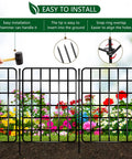Durable 30ft By 17in No Dig Garden Fence Border With 28 Panels Rustproof Metal Wire Ground Stakes Decorative Flower Bed Edging