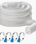 Heavy Duty 2.5 Inch By 10 Foot Clear PVC Dust Collection Hose With Carbon Steel Wire Coil and four clamps for woodworking dust system