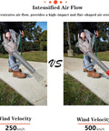 Comparison of leaf blower with and without Flat Nozzle Attachment For Milwaukee Leaf Blower 2724-20 And 2724-21, airflow improvement