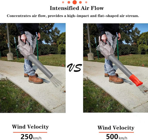 Comparison of leaf blower with and without Flat Nozzle Attachment For Milwaukee Leaf Blower 2724-20 And 2724-21, airflow improvement
