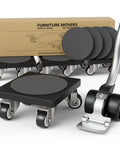 Heavy Duty Furniture Mover Dolly With 360 Degree Rotating Wheels For Moving Heavy Furniture And Appliances, 500 Lb Capacity, Includes Auxiliary Lifter And Anti Slip Pads, Ideal For Home Office Garage with 4 dollies and lifter