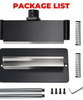12-Inch Press Brake Attachment For 12-20 Ton Hydraulic Press components displayed, including metal bender parts and screws.