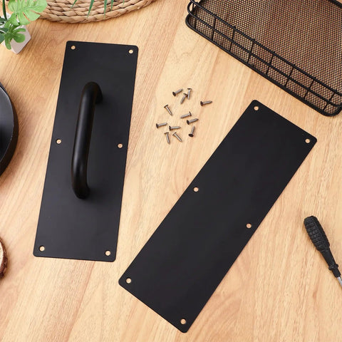 Black Stainless Steel Door Handle Pull Plate For Commercial Doors Push Pull Backplate Durable 304 Stainless