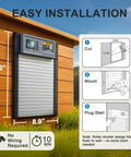 Solar Powered Roll Up Chicken Coop Door With Light Sensor Timer Manual Mode 2500mAh Battery USB C Backup installation guide