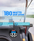 Deck Certified Marine Stereo Receiver With Bluetooth And Ip66 Waterproof Build Crank Up Your Jam With 180 Watt Max Amp Am Fm Tuner Usb Playback For Boats Atv Utl with IPX6 rating