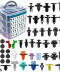 1801Pcs Universal Auto Clips Kit with 40 popular sizes and fastener remover displayed with storage box and various clips