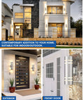 Modern home exterior with Outdoor Wall Sconce Waterproof Light Fixture For Porch And Patio Stainless Steel 304 Weatherproof Wall Mount.