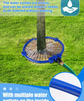 Two Pack 360 Degree Tree Water Sprinkler Ring Kit Adjustable Root Irrigation With Y Hose Splitters around tree base